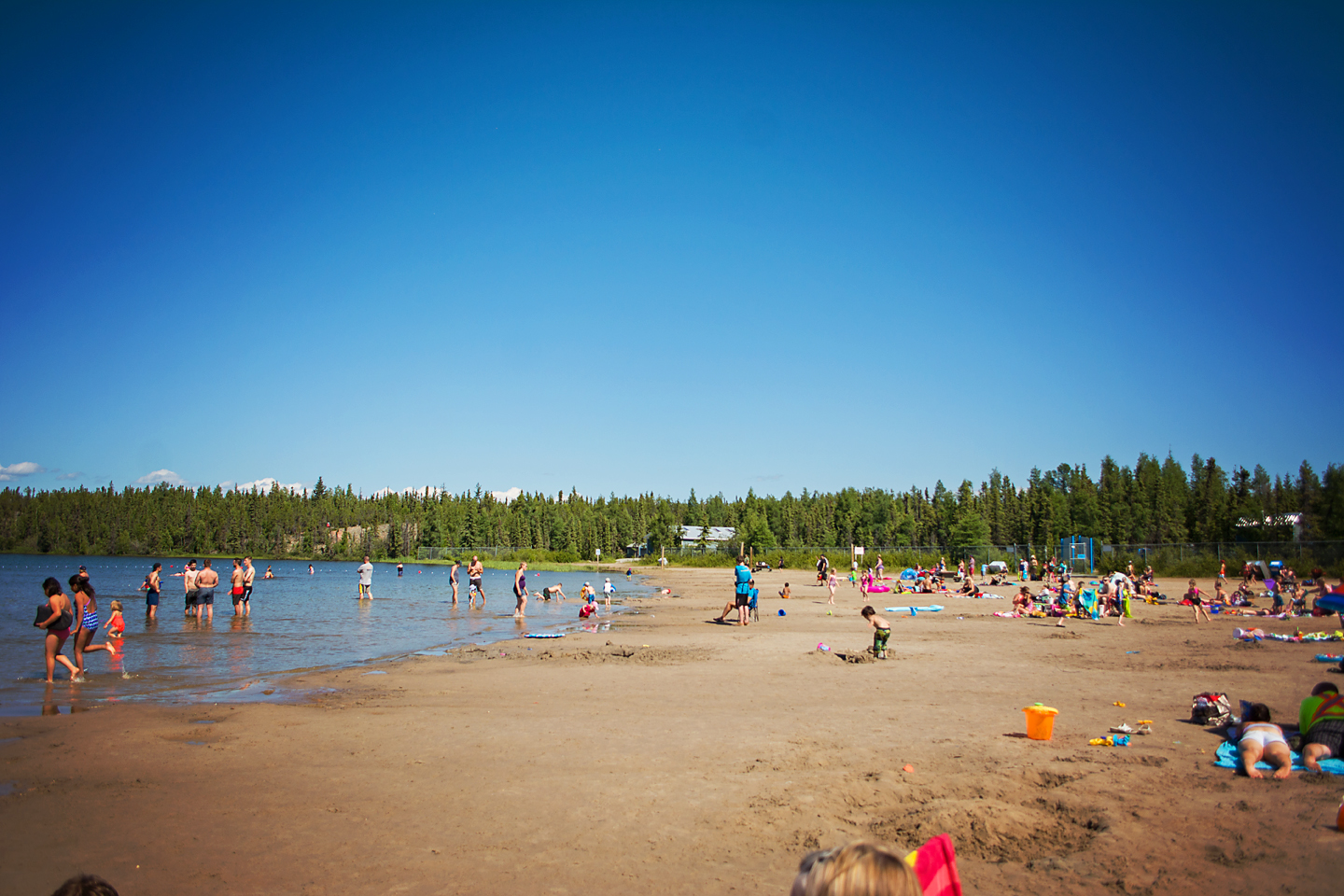 Fred Henne Beach view, people playing