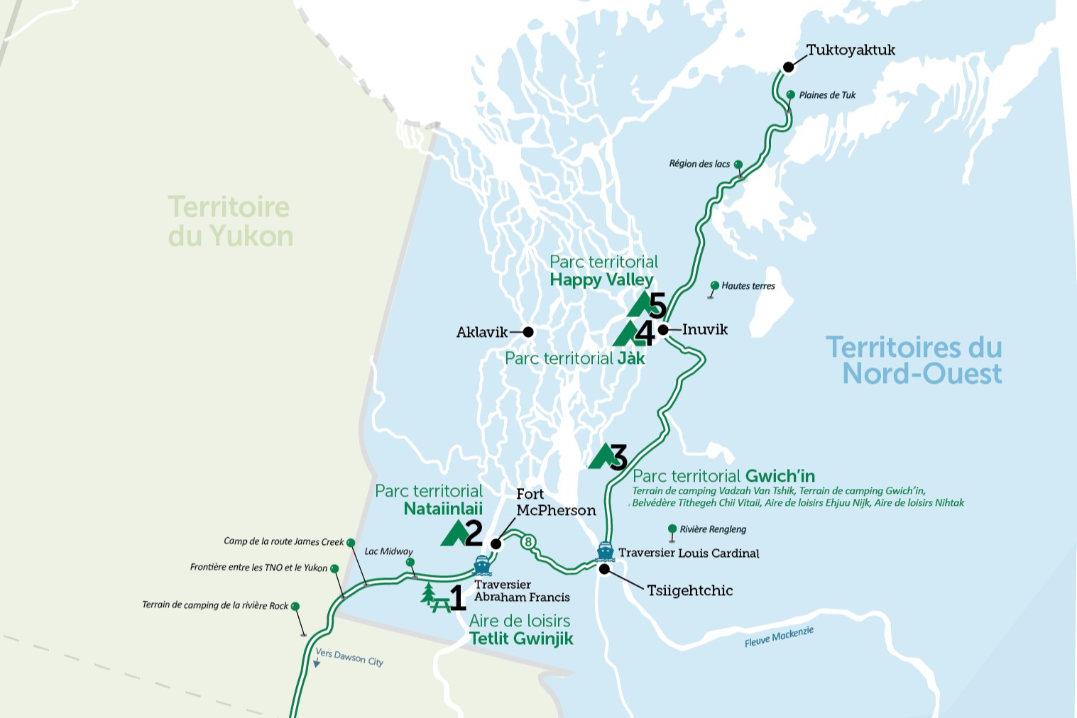 Dempster Road Trip Map French Version 2025