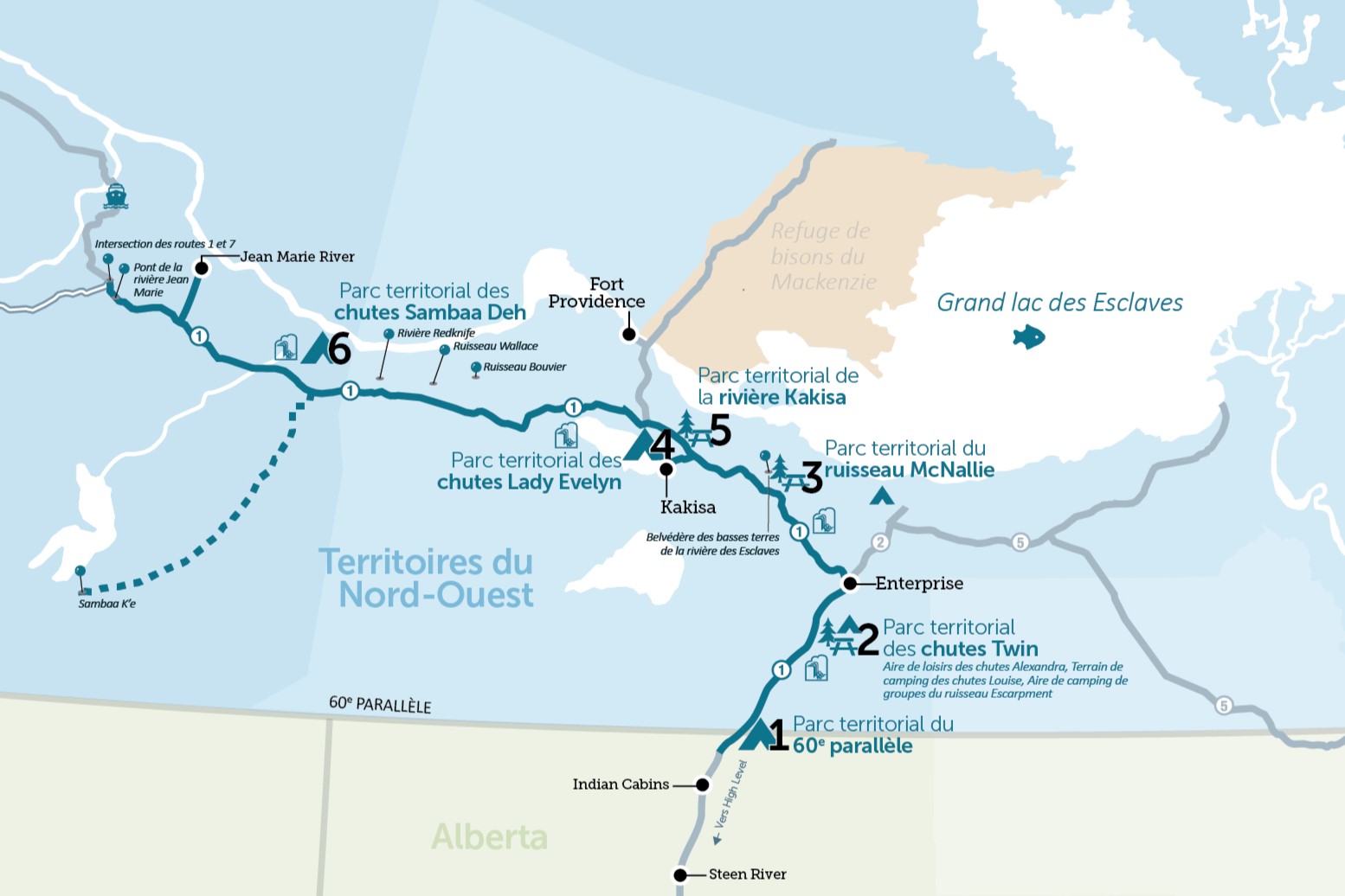 Waterfalls Route Map FR version 2025