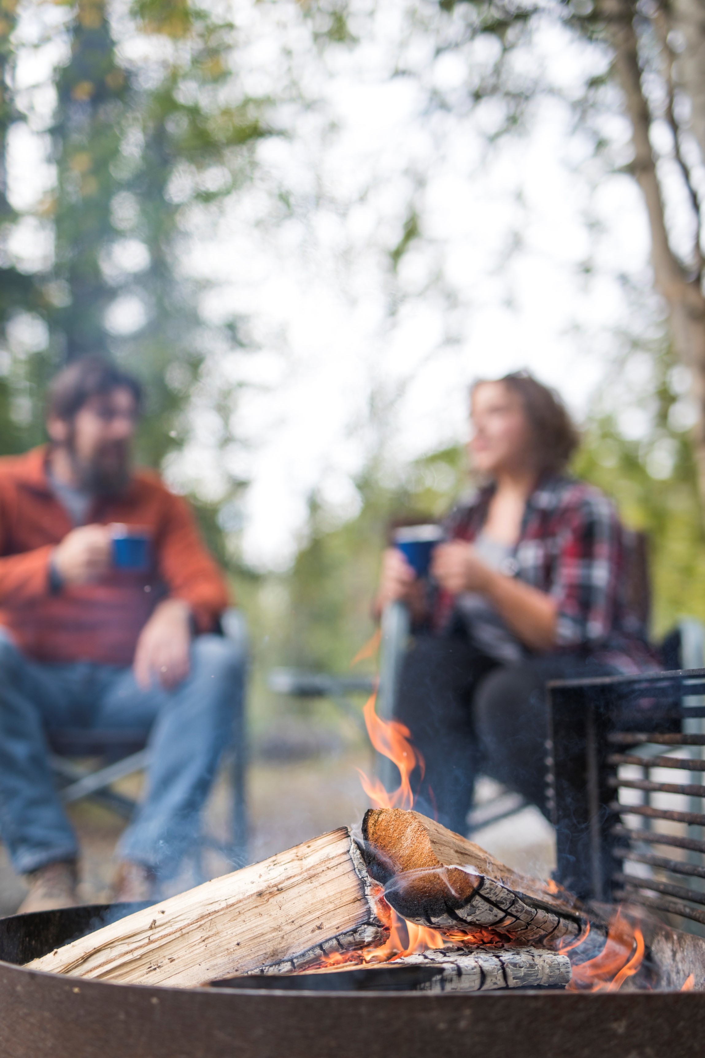Campfire in foreground