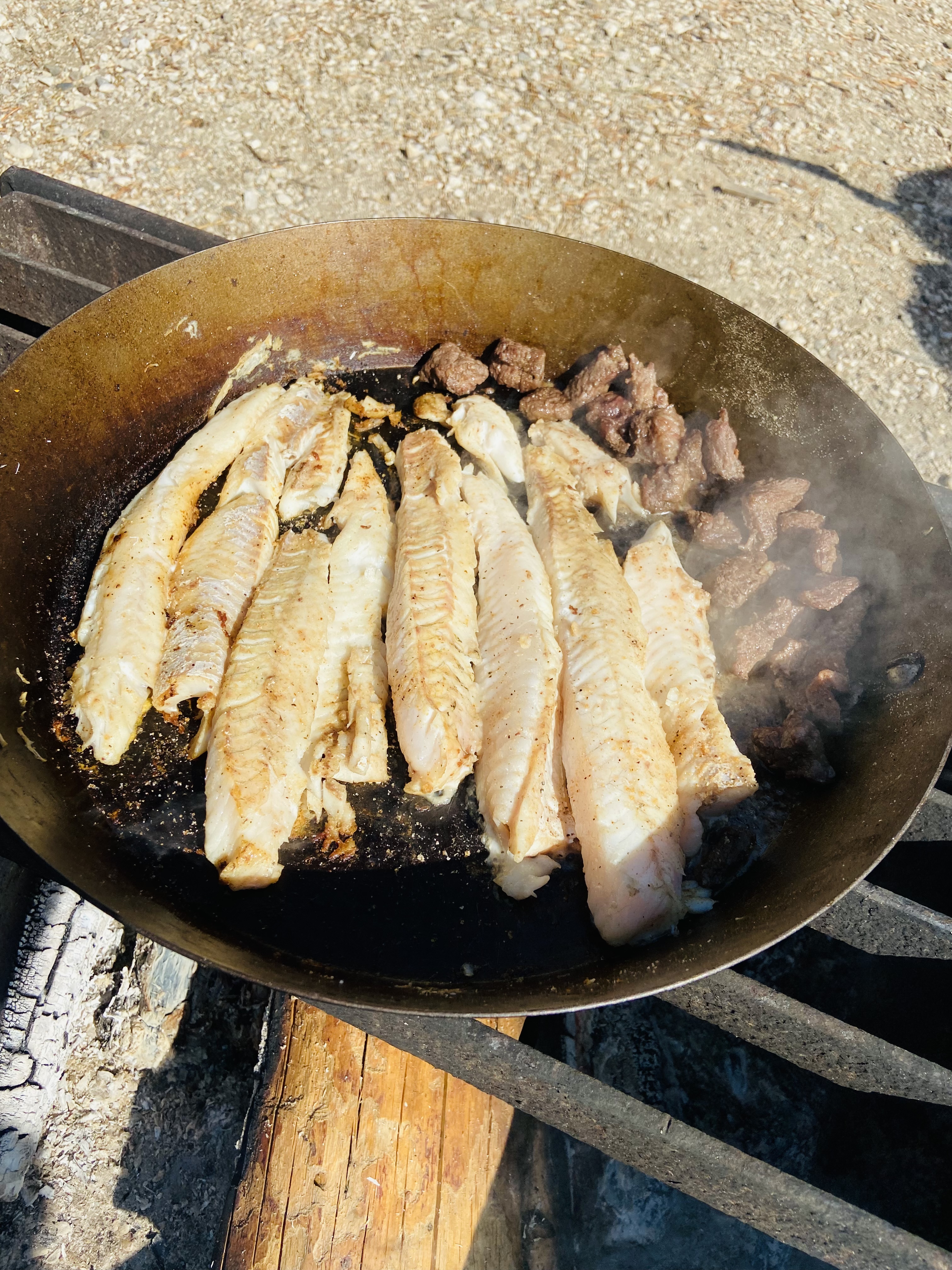 Fish fry in a pan