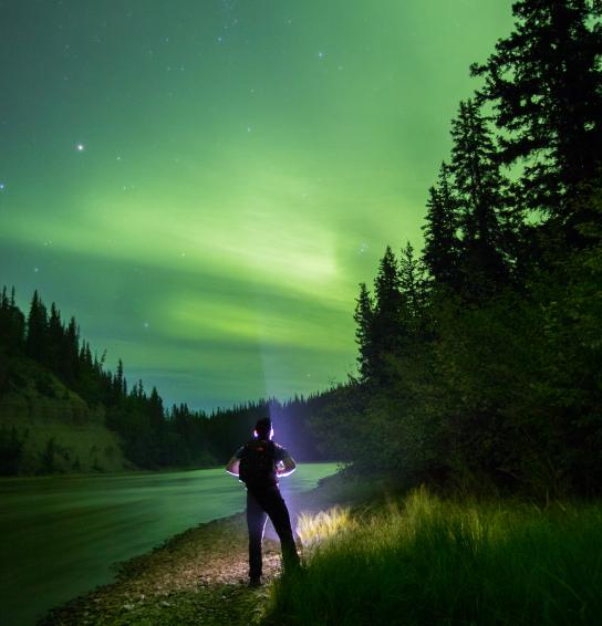 Northern Lights by the river