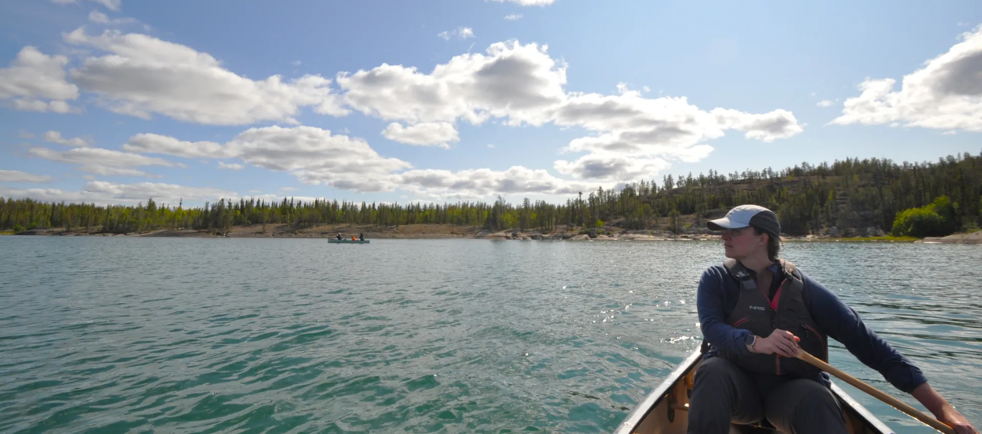 Canoeist on Hidden Lake