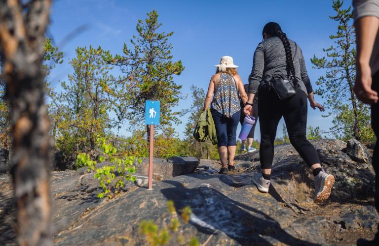 Fred Henne hiking during event